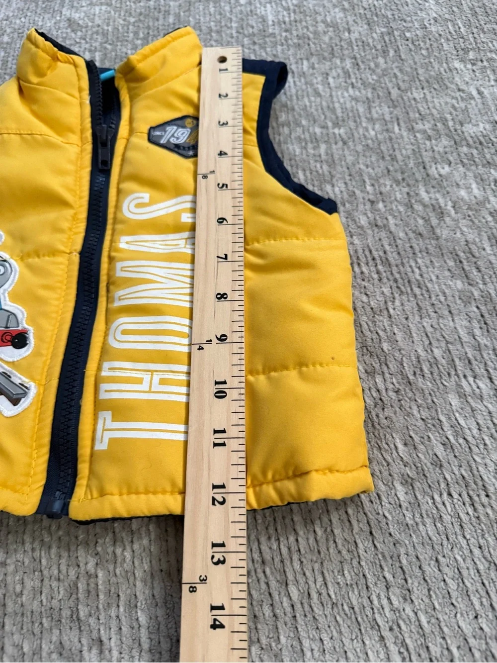 Vintage Thomas & Friends Puffer Vest Yellow Toddler Size 12M Train